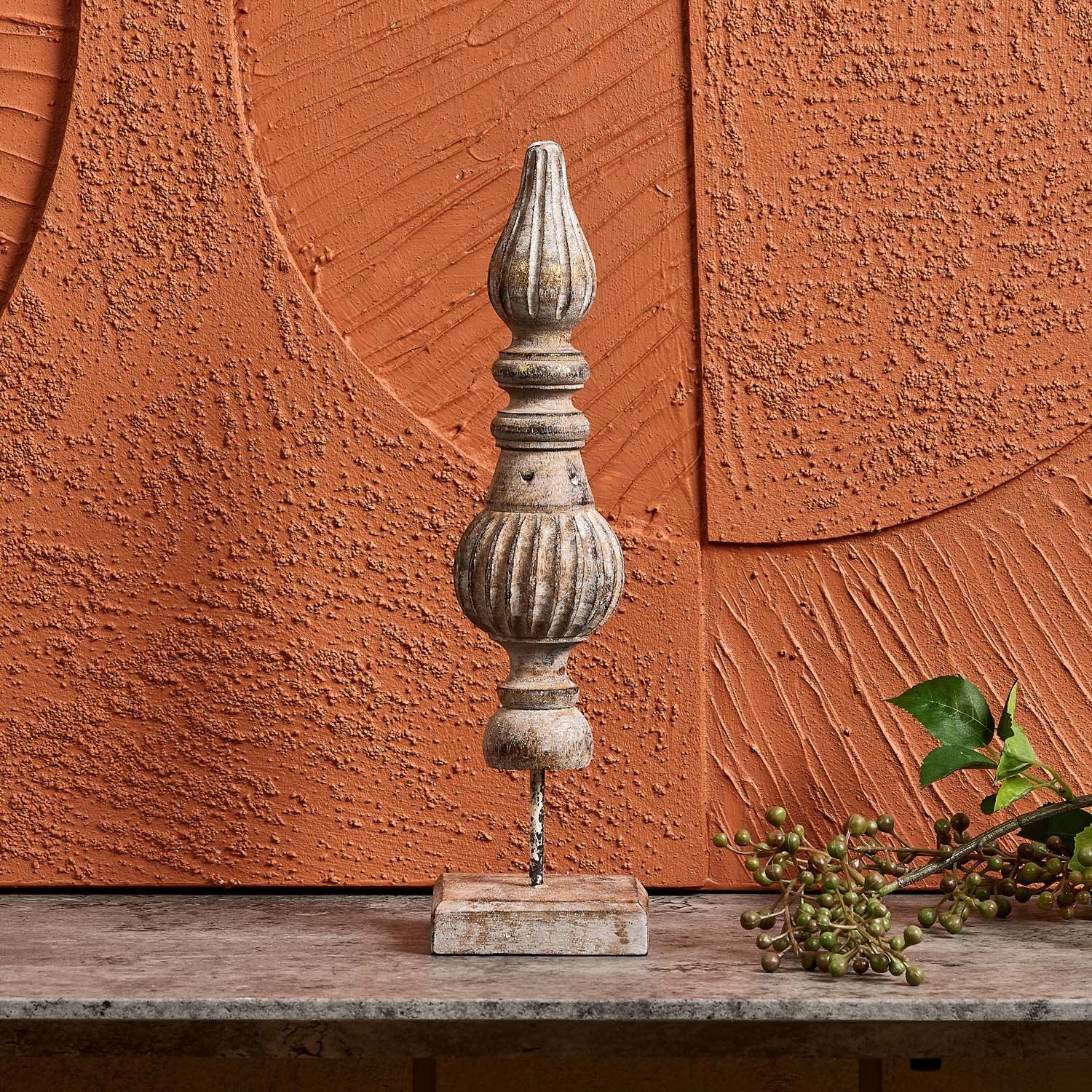 Wooden Bud Trophy Ornament - Vintage Gold