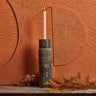 Centre Straight Lines Wooden Candle Holder in Grey Mud - Large