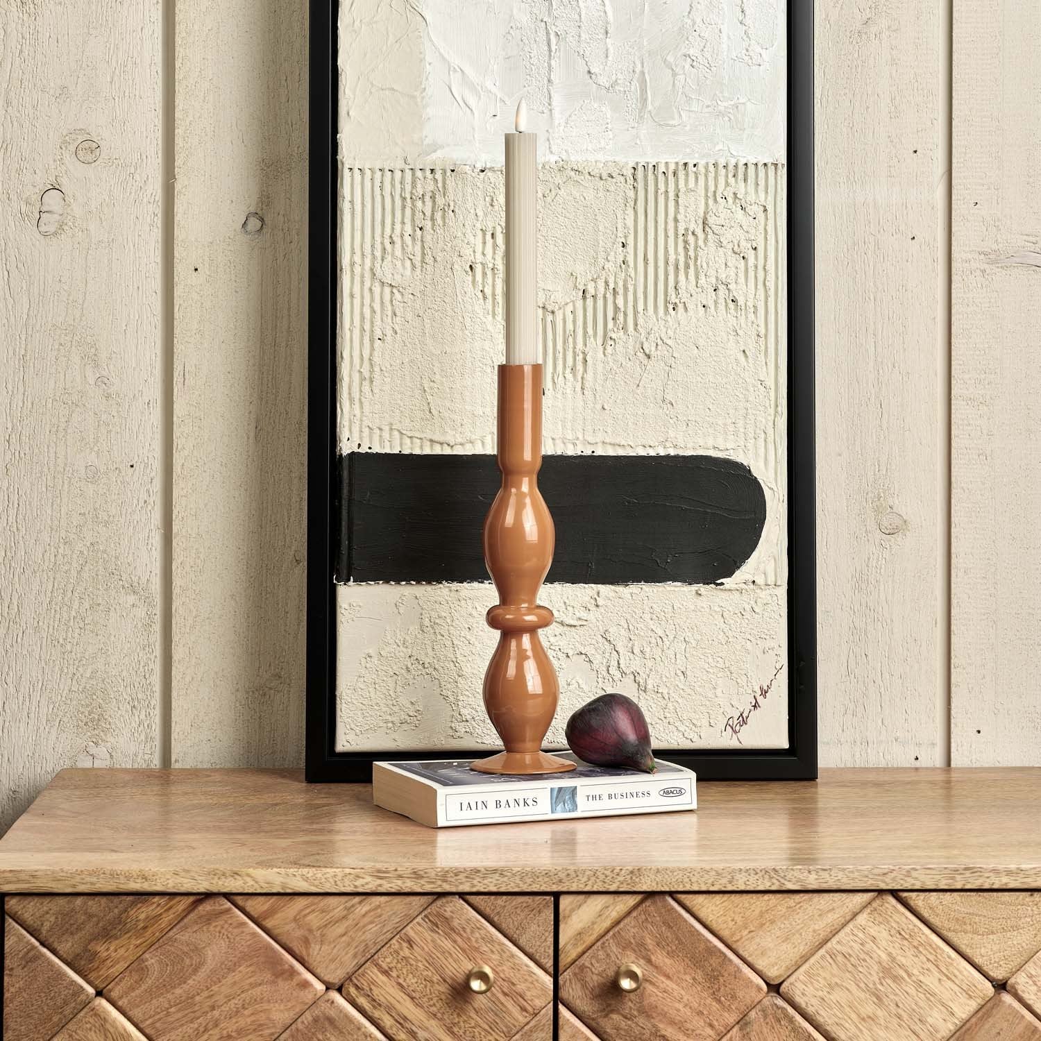 Oval Glass Candle Stick in Passion