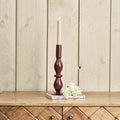 Oval Glass Candle Stick in Cherry