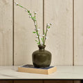 Round Glass Vase in Green Gold - Small