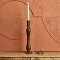 Royal Glass Candle Stick in Green Gold - Large