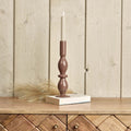 Oval Glass Candle Stick in Misty Rose