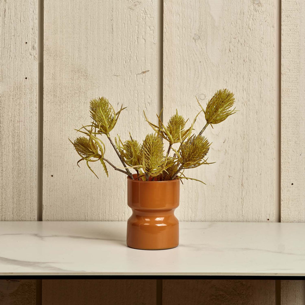 Glass Drum Vase in Passion - Small