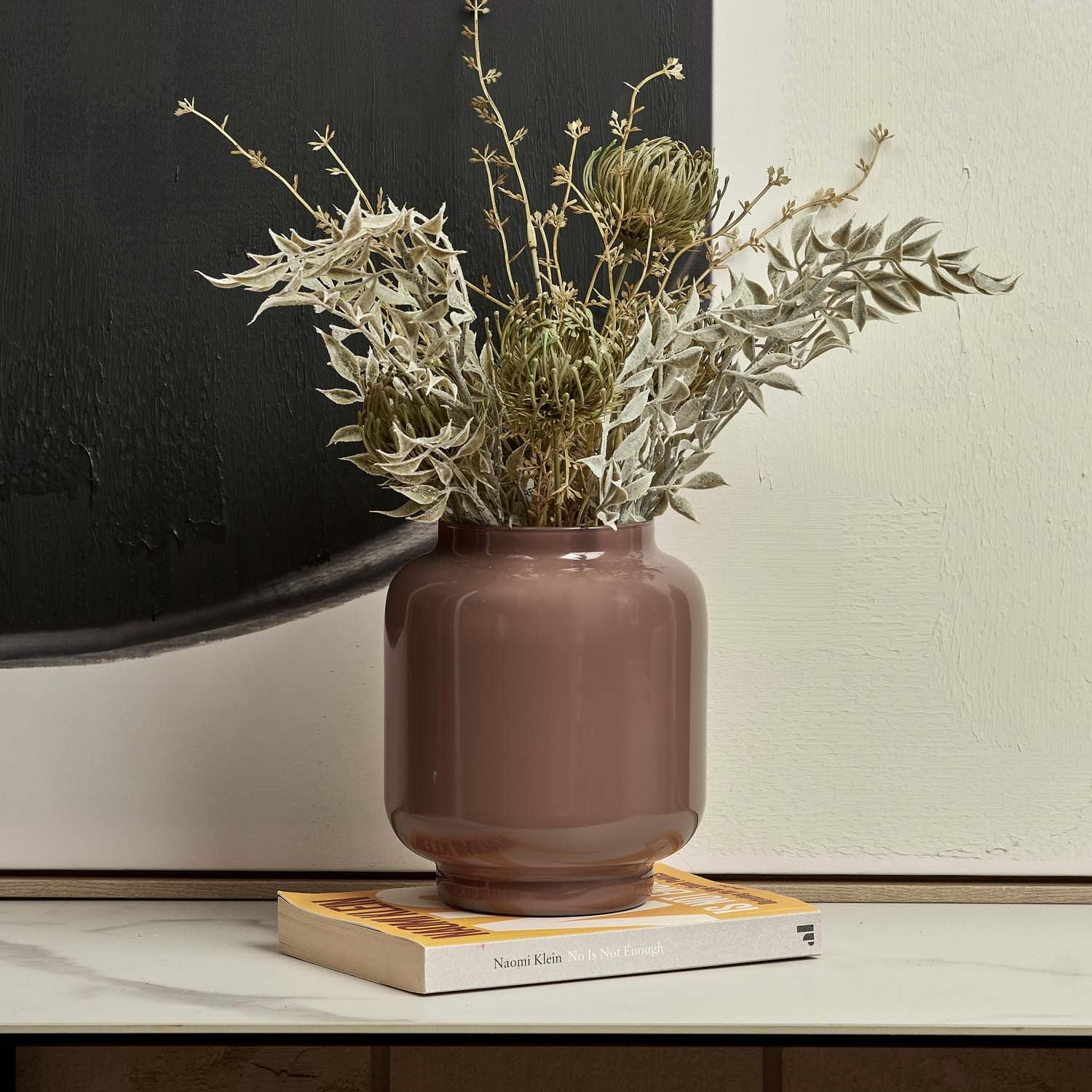 Glass Base Vase in Misty Rose - Large