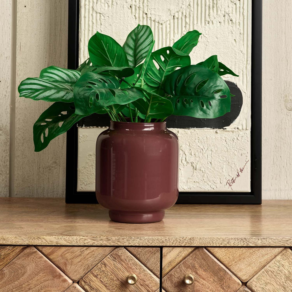 Glass Base Vase in Cherry - Large