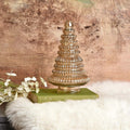 Evergreen Tree Glass Ornament in Gold Luster - Large
