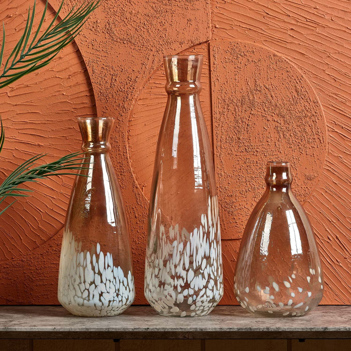 Glass Balloon Vase in Half Luster and Half Cheena Brown