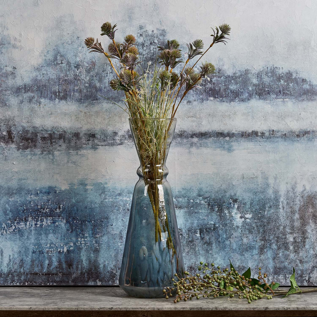 Glass Royal Vase in Full Luster and Cheena Grey - Small