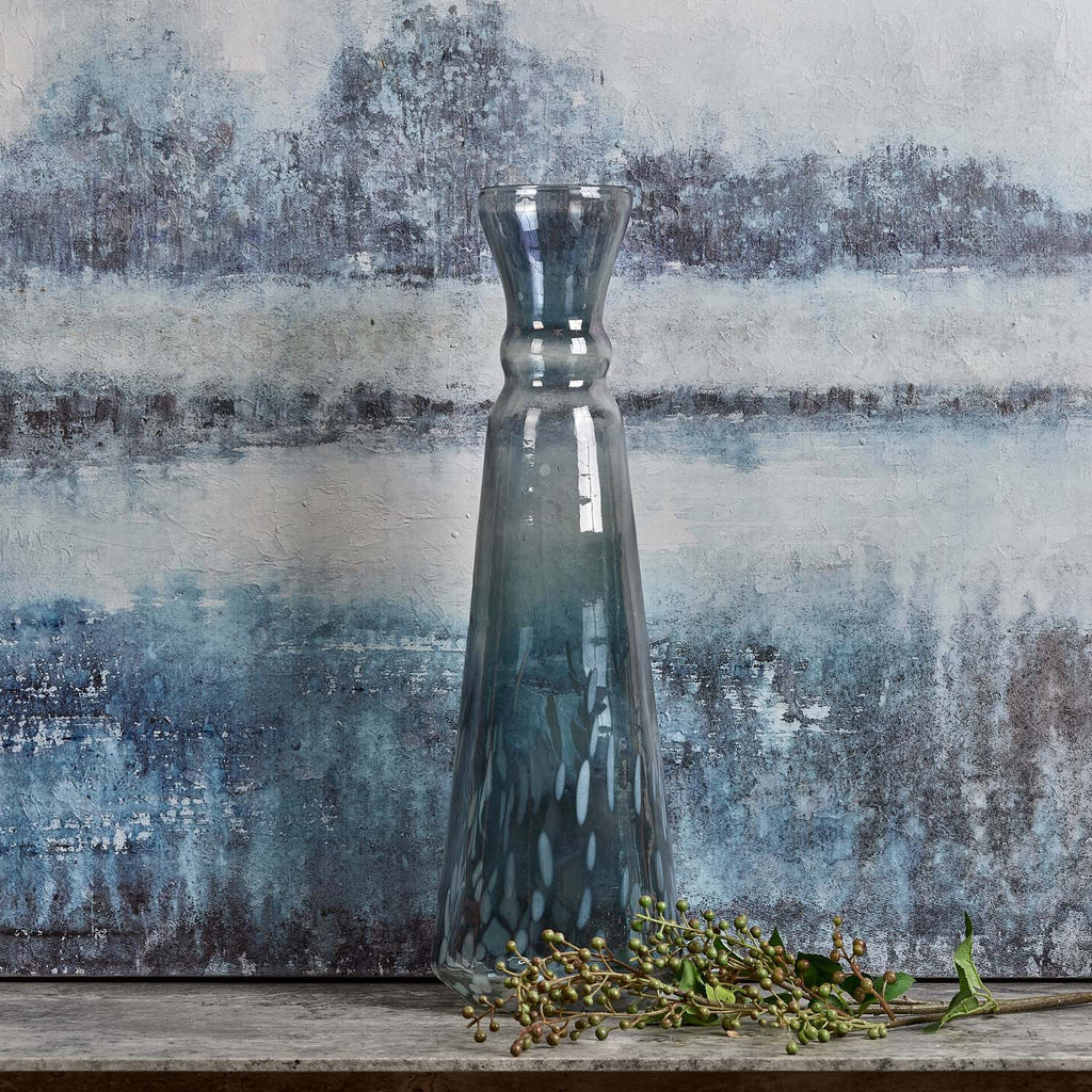 Glass Royal Vase in Full Luster and Cheena Grey - Large