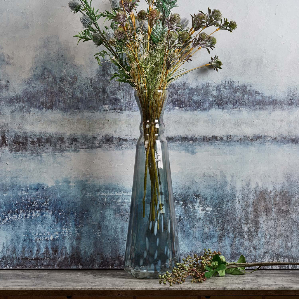 Glass Royal Vase in Full Luster and Cheena Grey - Large