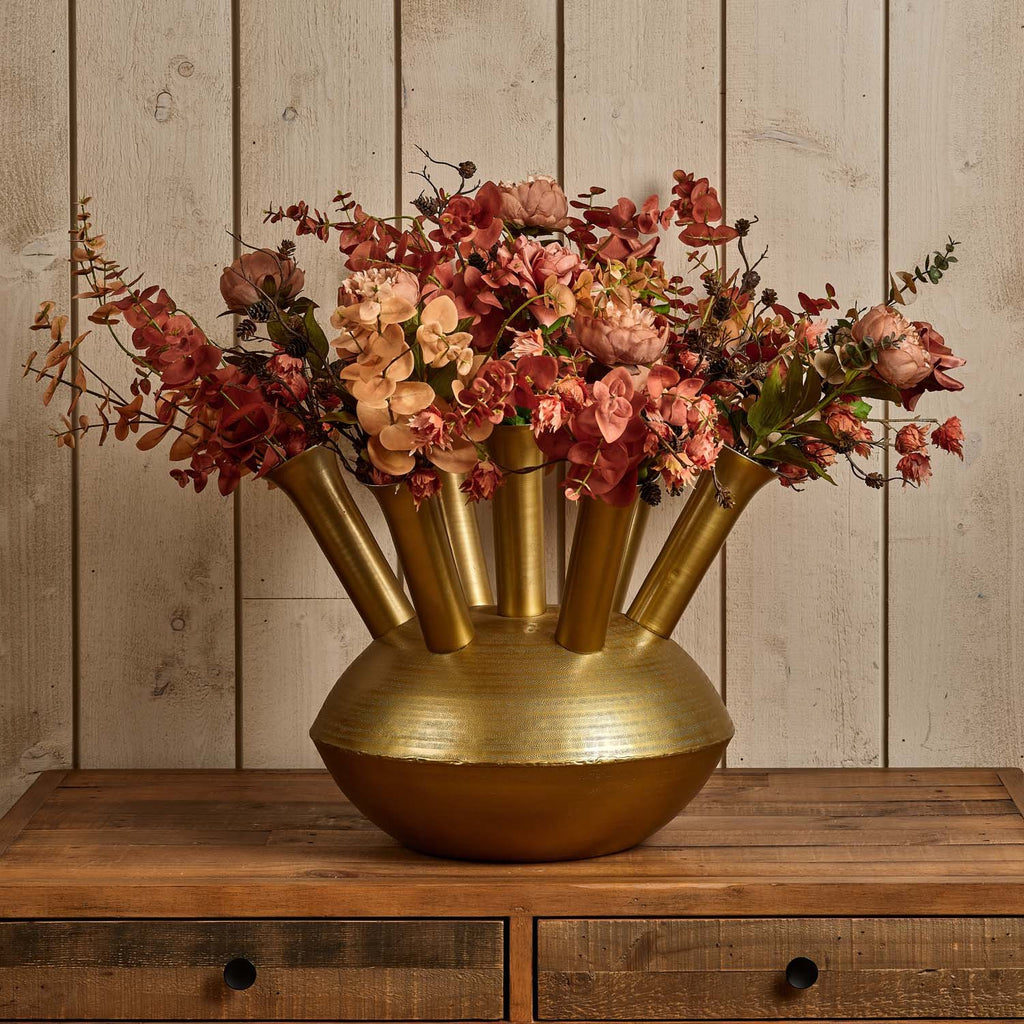 Aluminium Dome Vase in Shiny Brass Finish - Large