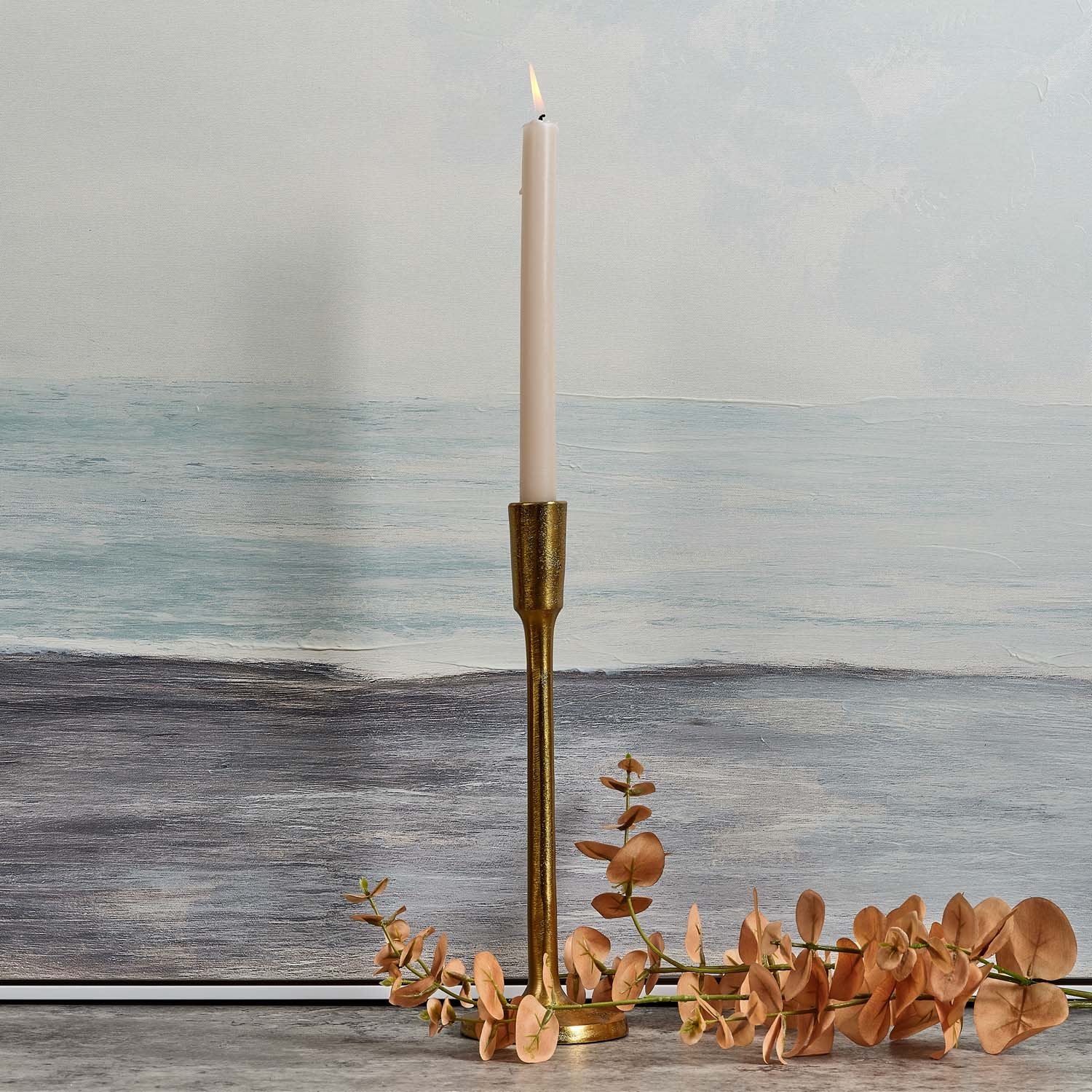 WINE GLASS STYLE CANDLE STAND 30 CM GOLD