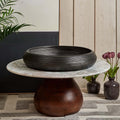 Metal Bowl Tray in Matt Black Finish - Large