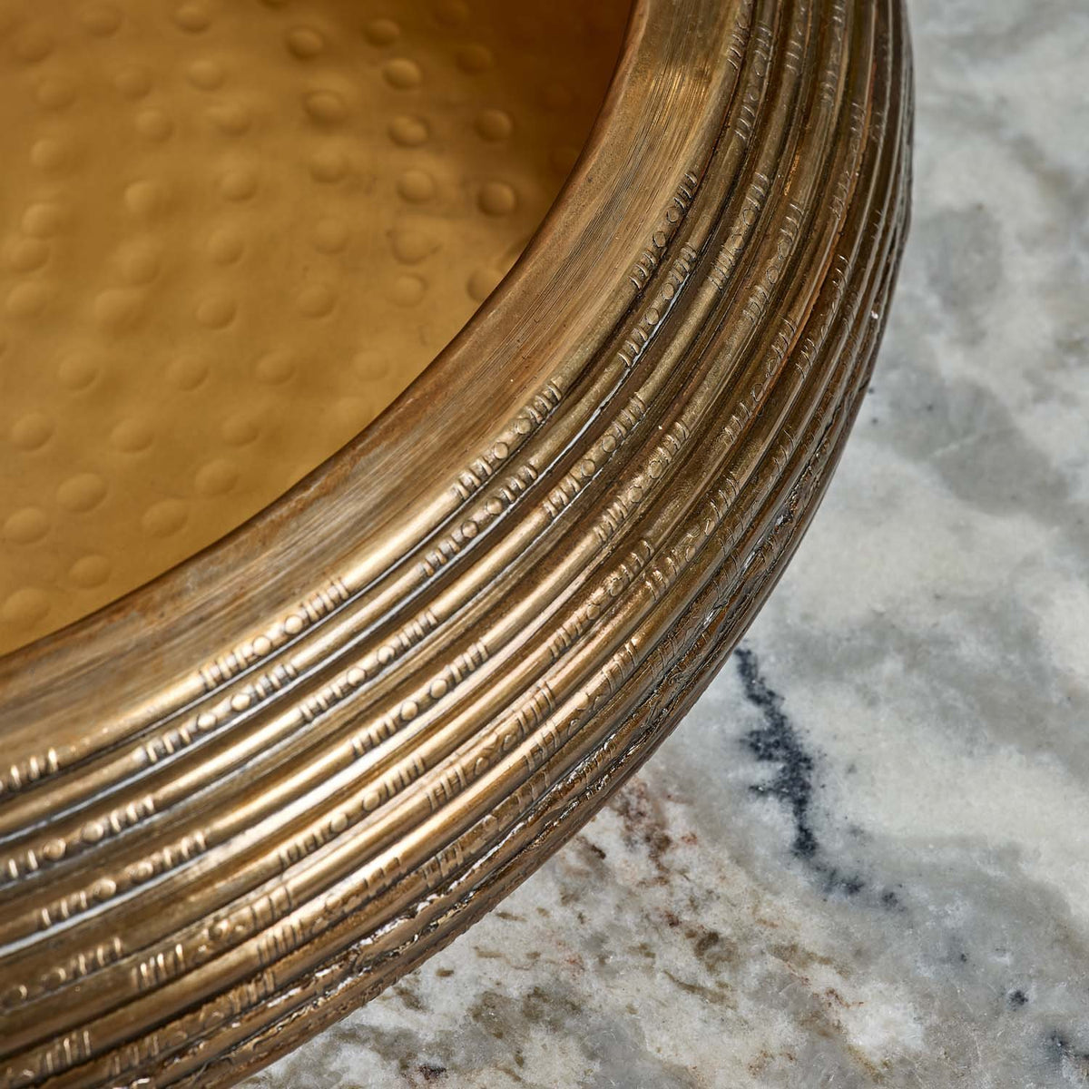 Metal Bowl Tray in Brass Finish - Medium