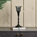 Candle Stick in Black with Removable Taper Bell Tealight Holder in Grey
