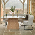 Sutton 160cm Dining Table - Ash with Frampton Corner Bench in White LHF