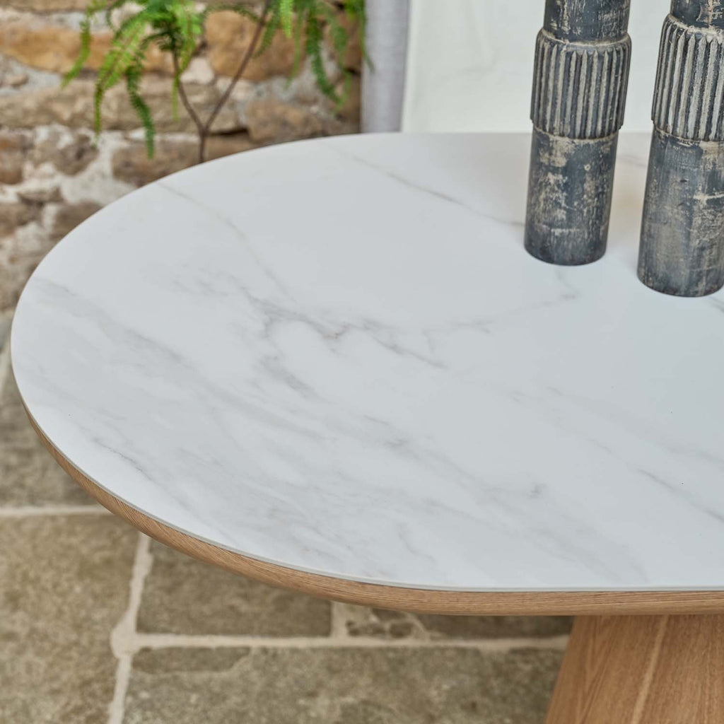 Sutton 200cm Dining Table - Ash with Hampton Corner Bench in Grey LHF