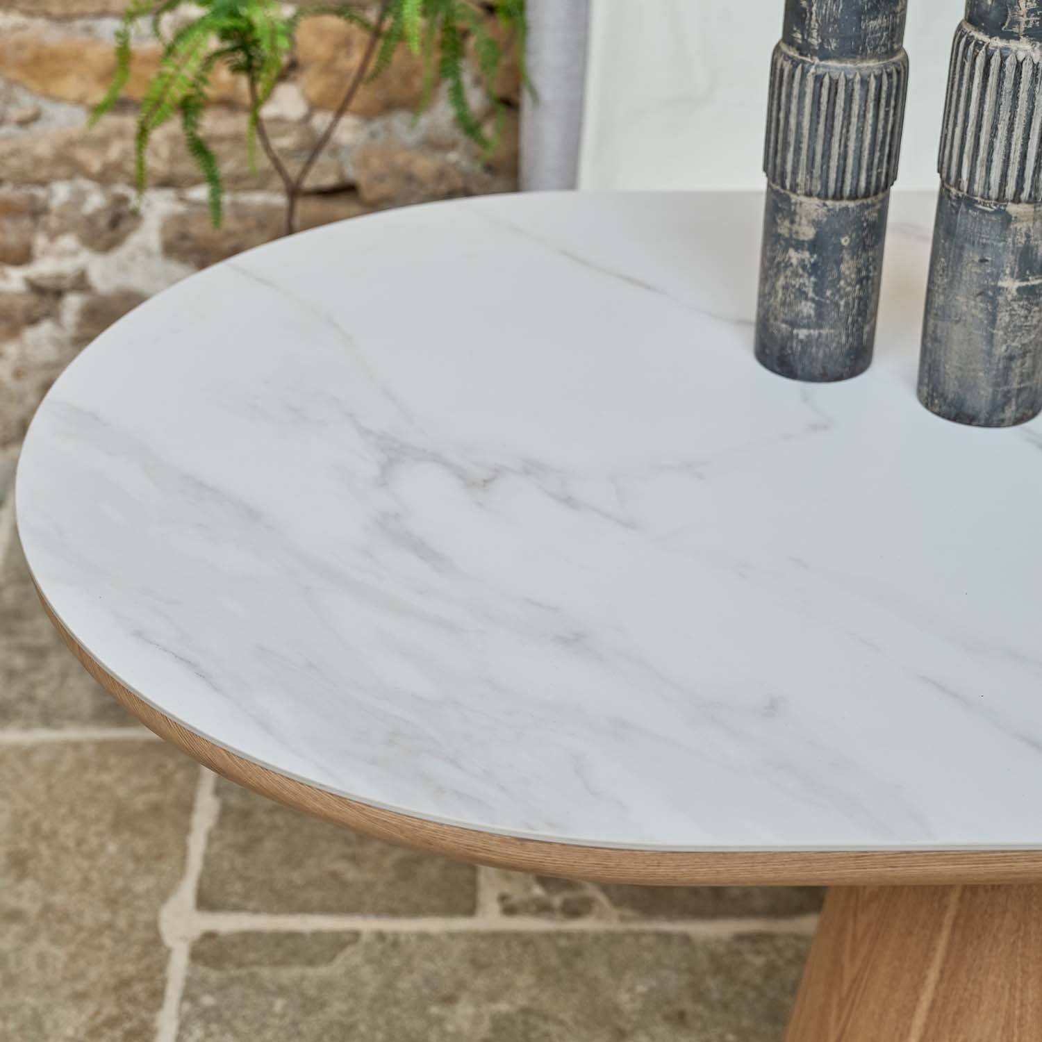 Sutton 200cm Dining Table - Ash with Hampton Corner Bench in Grey LHF
