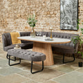 Sutton 200cm Dining Table - Ash with Frampton Corner Bench RHF & Flat Bench in Anthracite