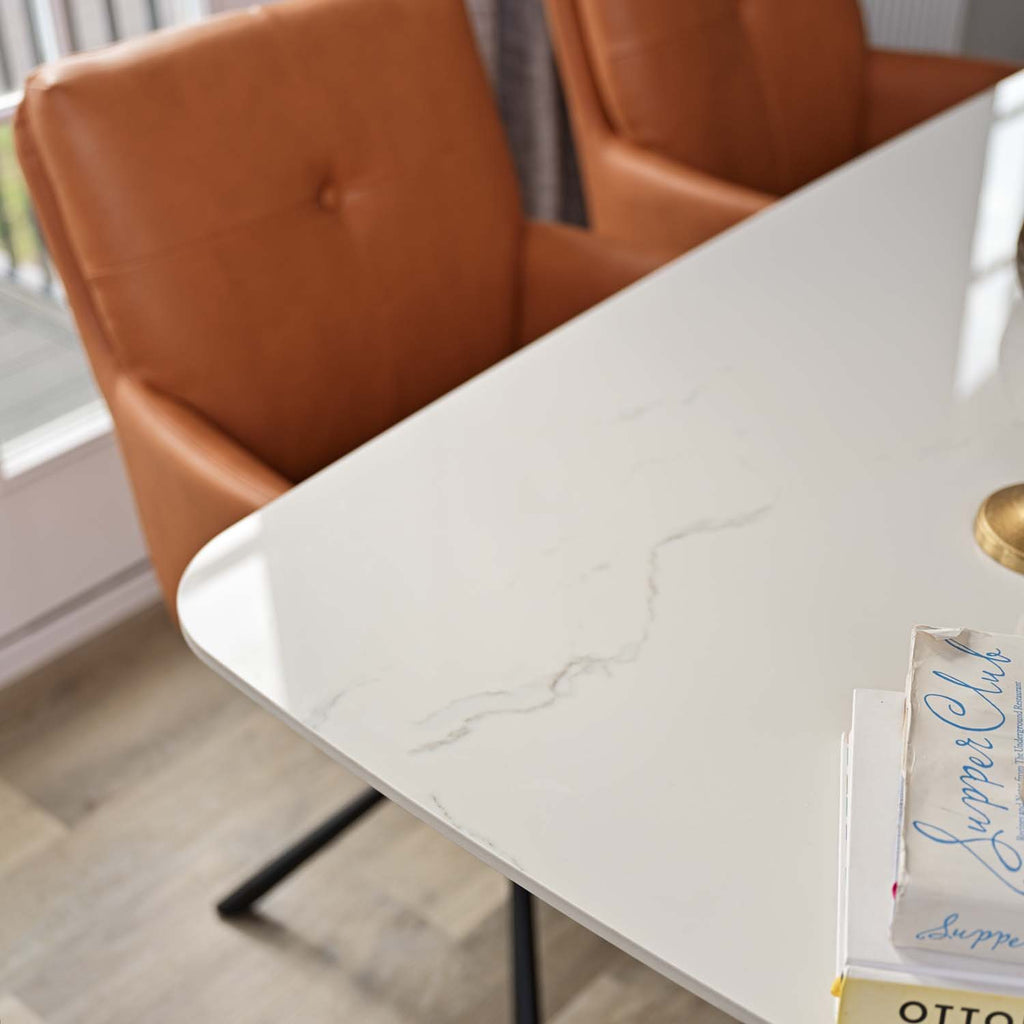 West Bay Dining Table 180cm with 4x Parma Dining Chairs in Tan