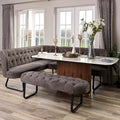 West Bay Dining Table 180cm with Frampton Corner Bench RHF and Low Bench in Anthracite