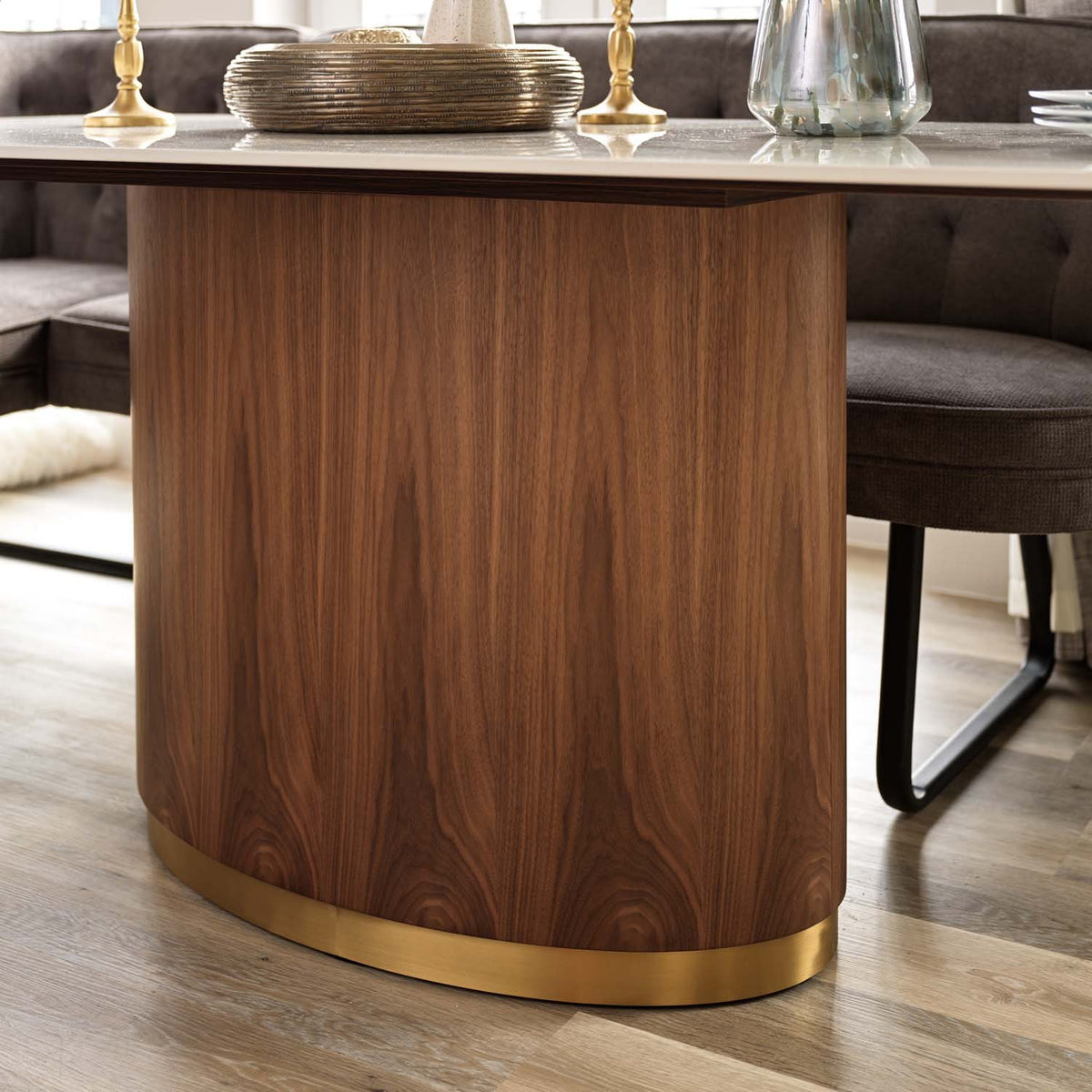 West Bay Dining Table 180cm with Frampton Corner Bench RHF in Anthracite