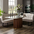 West Bay Dining Table 180cm with Frampton Corner Bench LHF in White