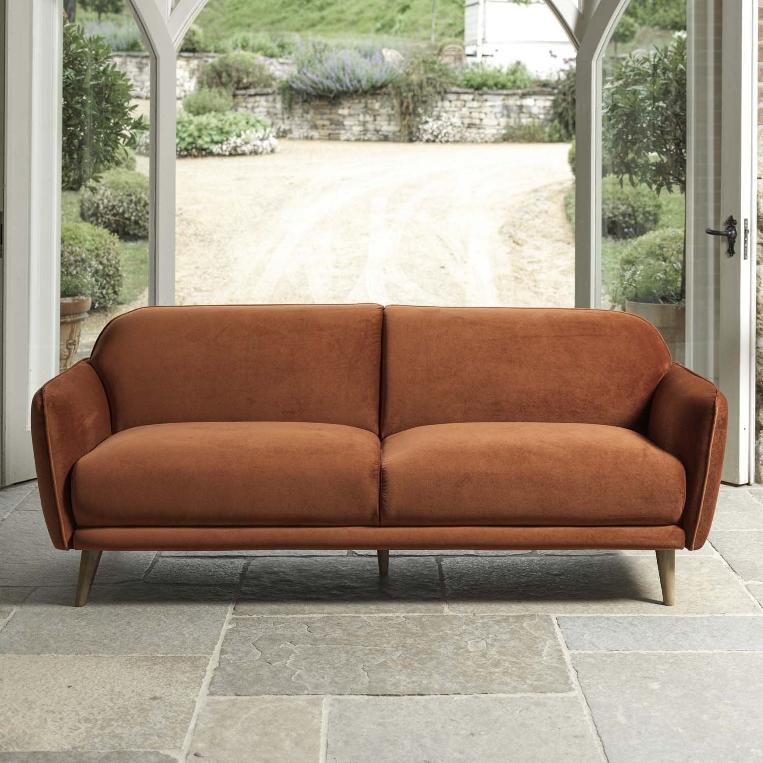 Tamar 3 Seater Sofa in Burnt Orange