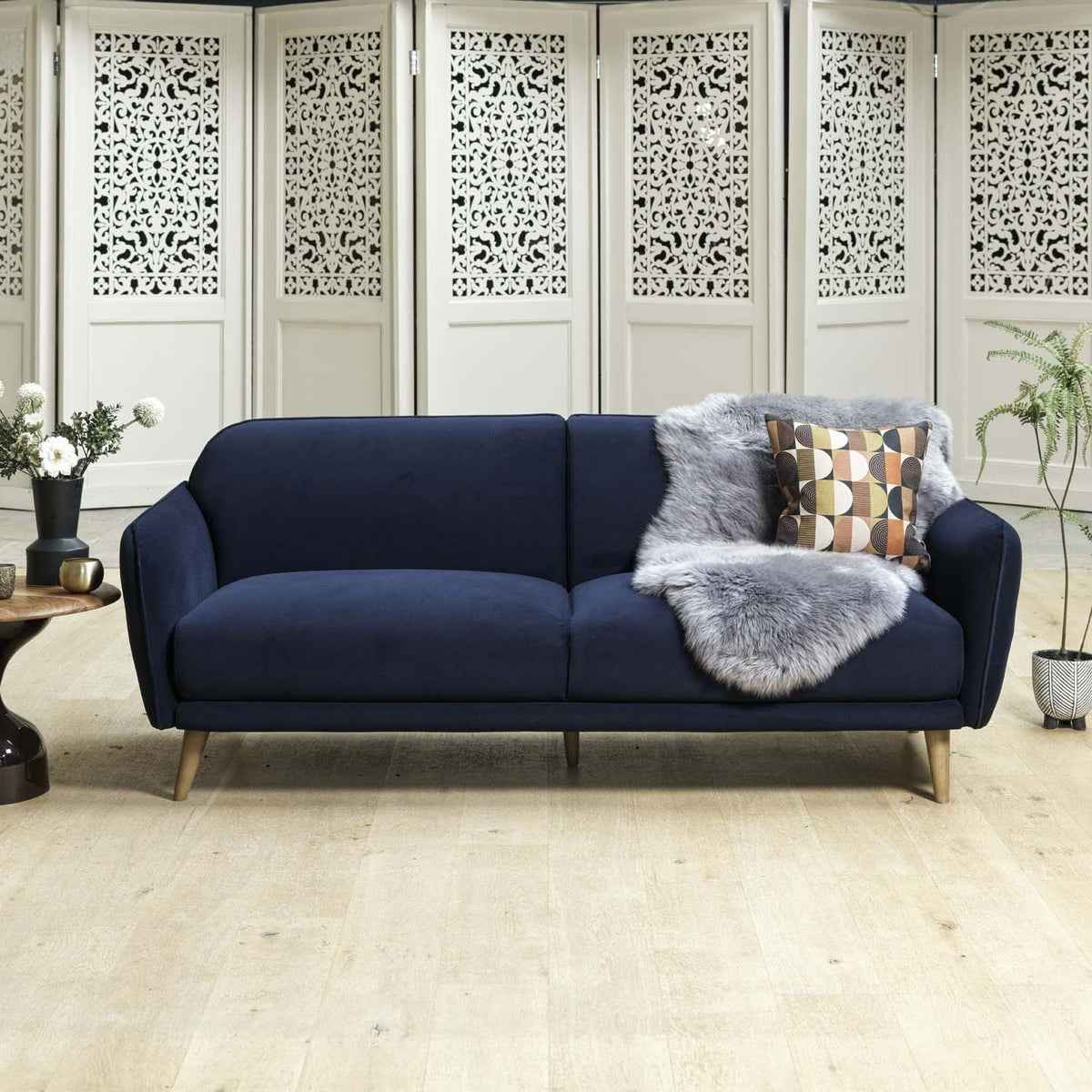 Tamar 3 Seater Sofa in Dark Blue