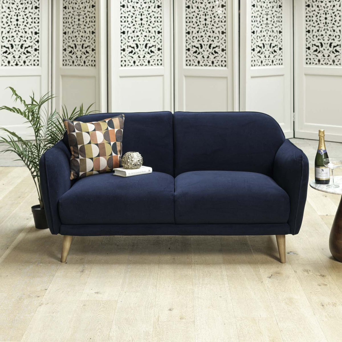 Tamar 2 Seater Sofa in Dark Blue