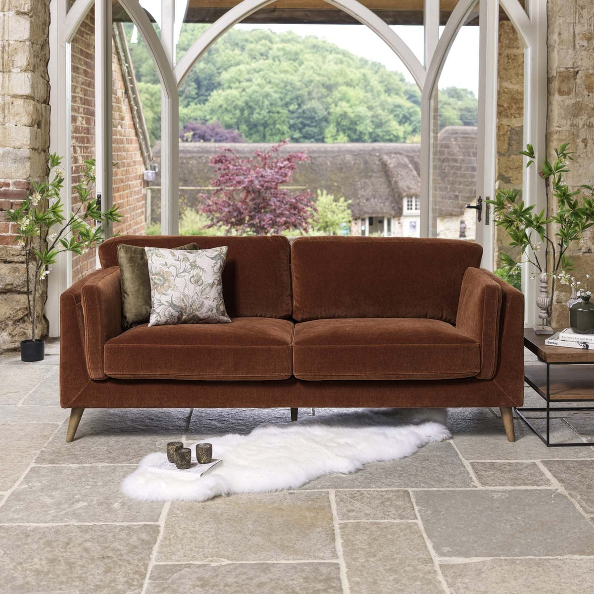 Harris 3 Seater Sofa in Rust