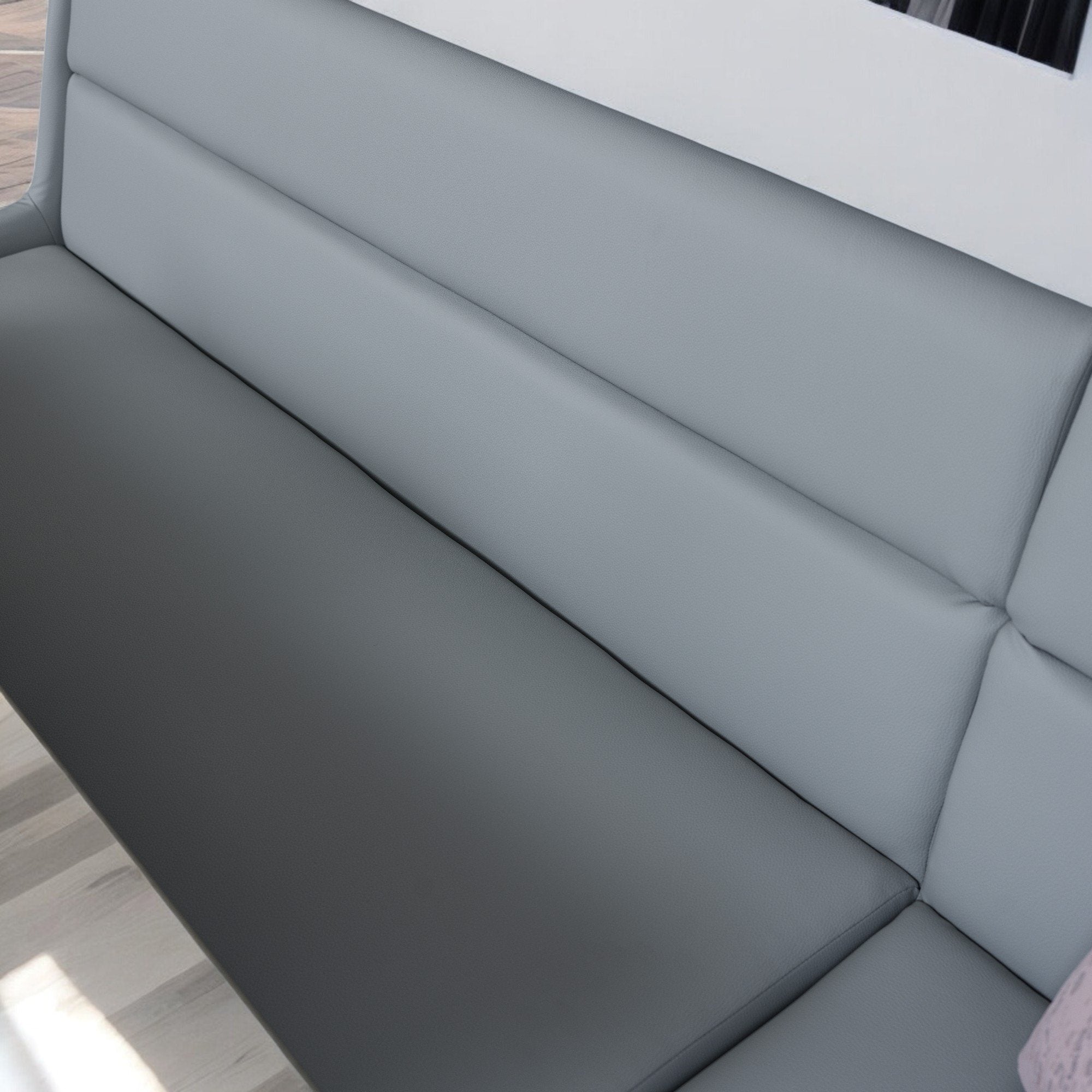 Jupiter 180cm - Faux Concrete - Dining Table & LHF Corner Bench with 2 Dining Chairs in Light Grey