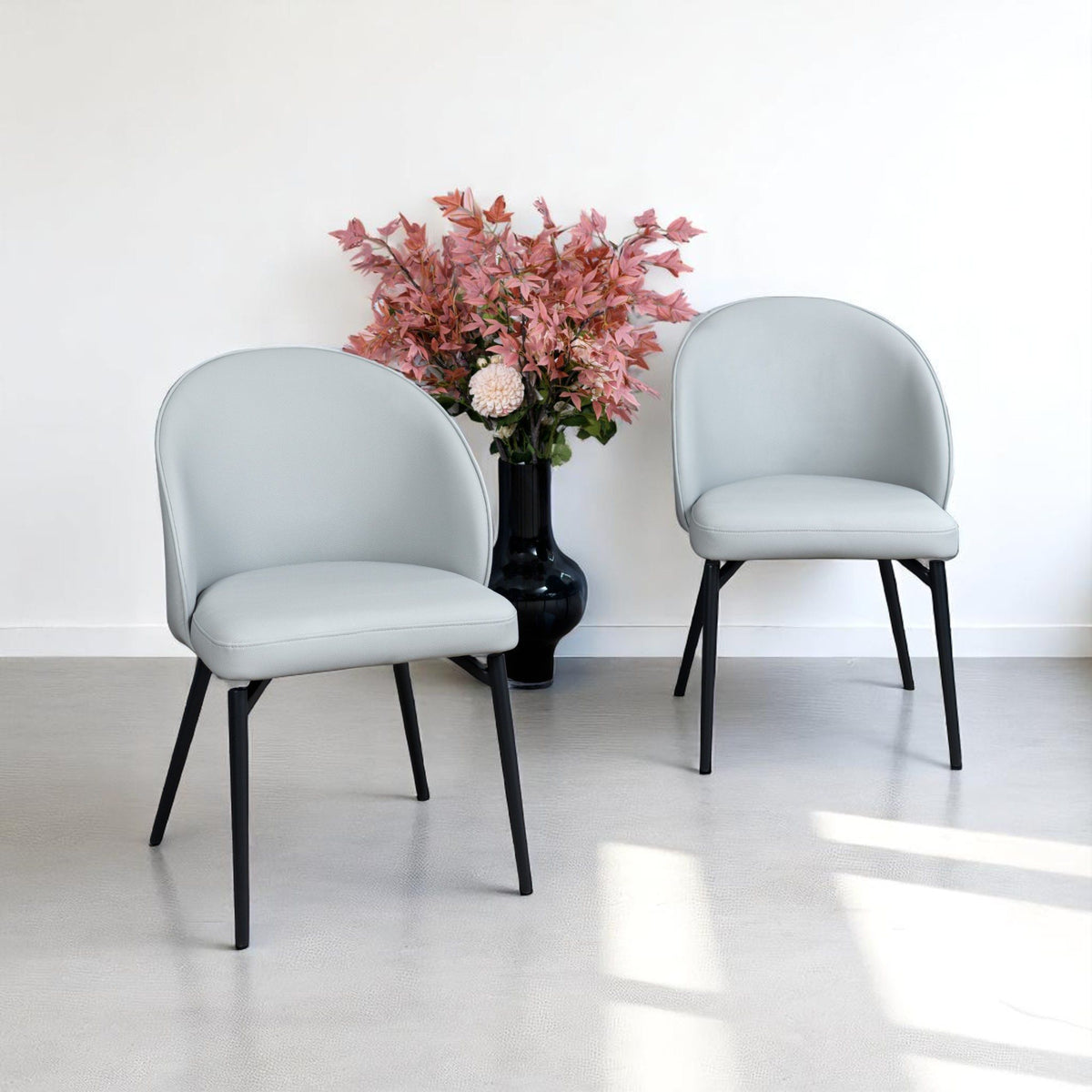 Jupiter 180cm - Faux Concrete - Dining Table & RHF Corner Bench with 2 Dining Chairs in Light Grey