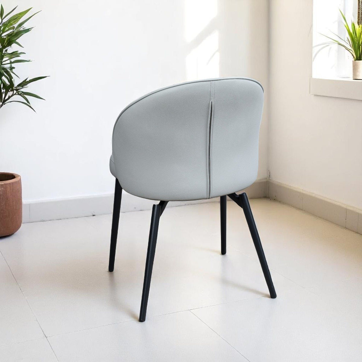 Jupiter 180cm - Faux Concrete - Dining Table & RHF Corner Bench with 2 Dining Chairs in Light Grey