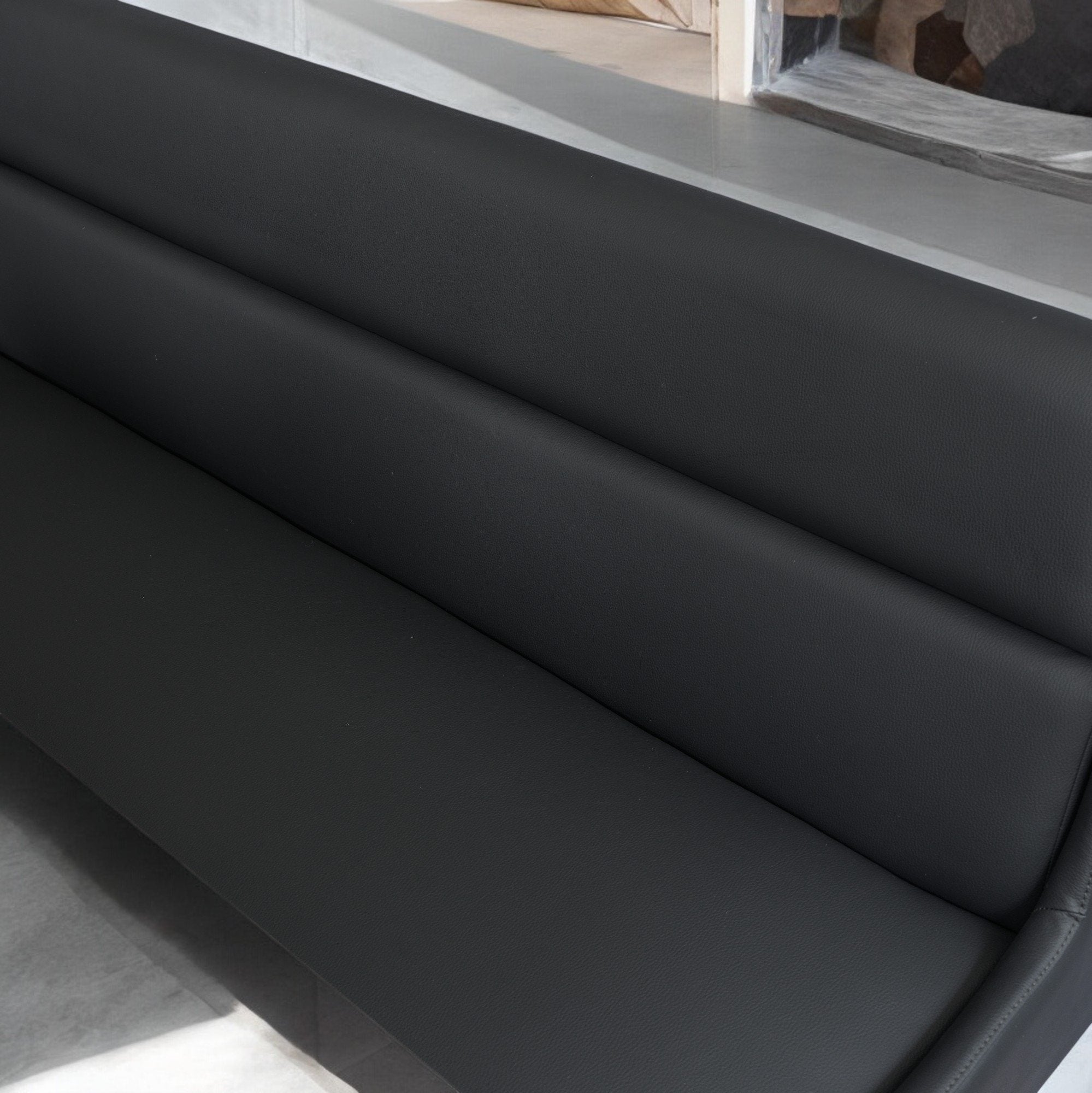 Jupiter 180cm - Faux Concrete - Dining Table & LHF Corner Bench in Black
