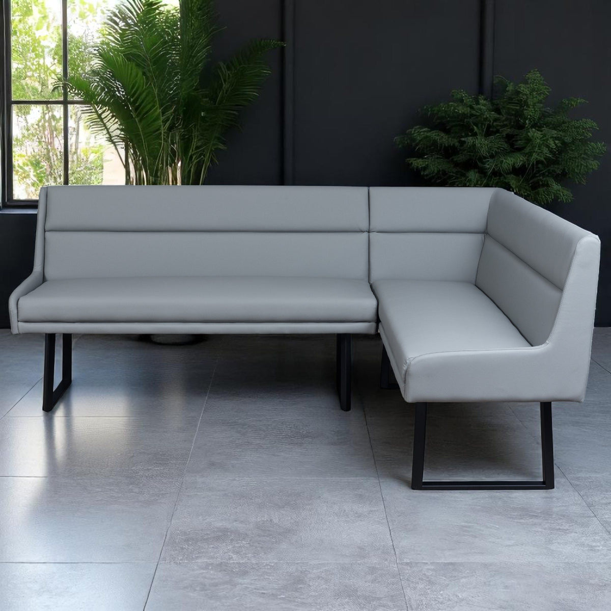 Jupiter Corner Bench in Light Grey LHF