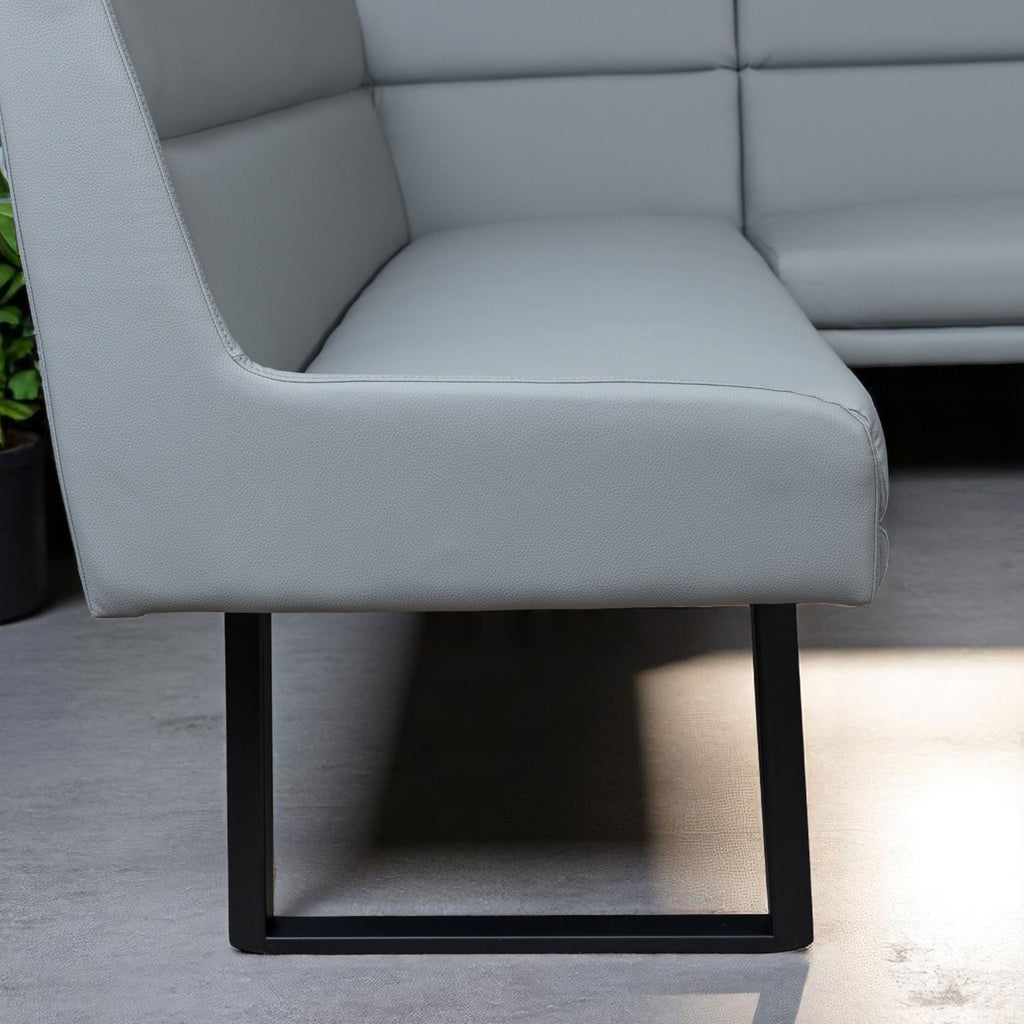 Jupiter Corner Bench in Light Grey RHF