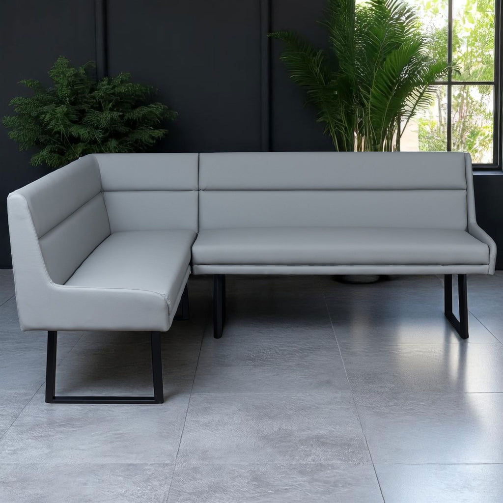 Jupiter Corner Bench in Light Grey RHF