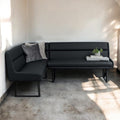 Jupiter Corner Bench in Black RHF