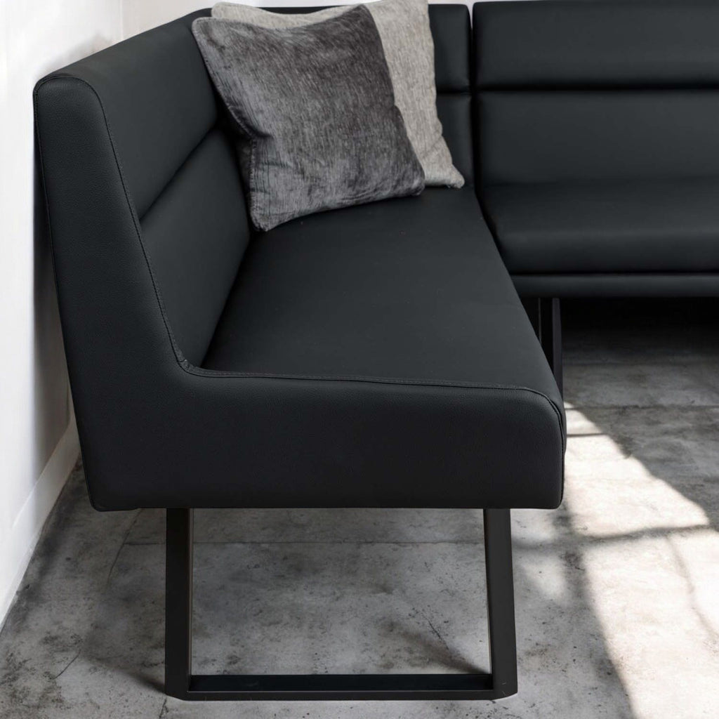 Jupiter Corner Bench in Black RHF