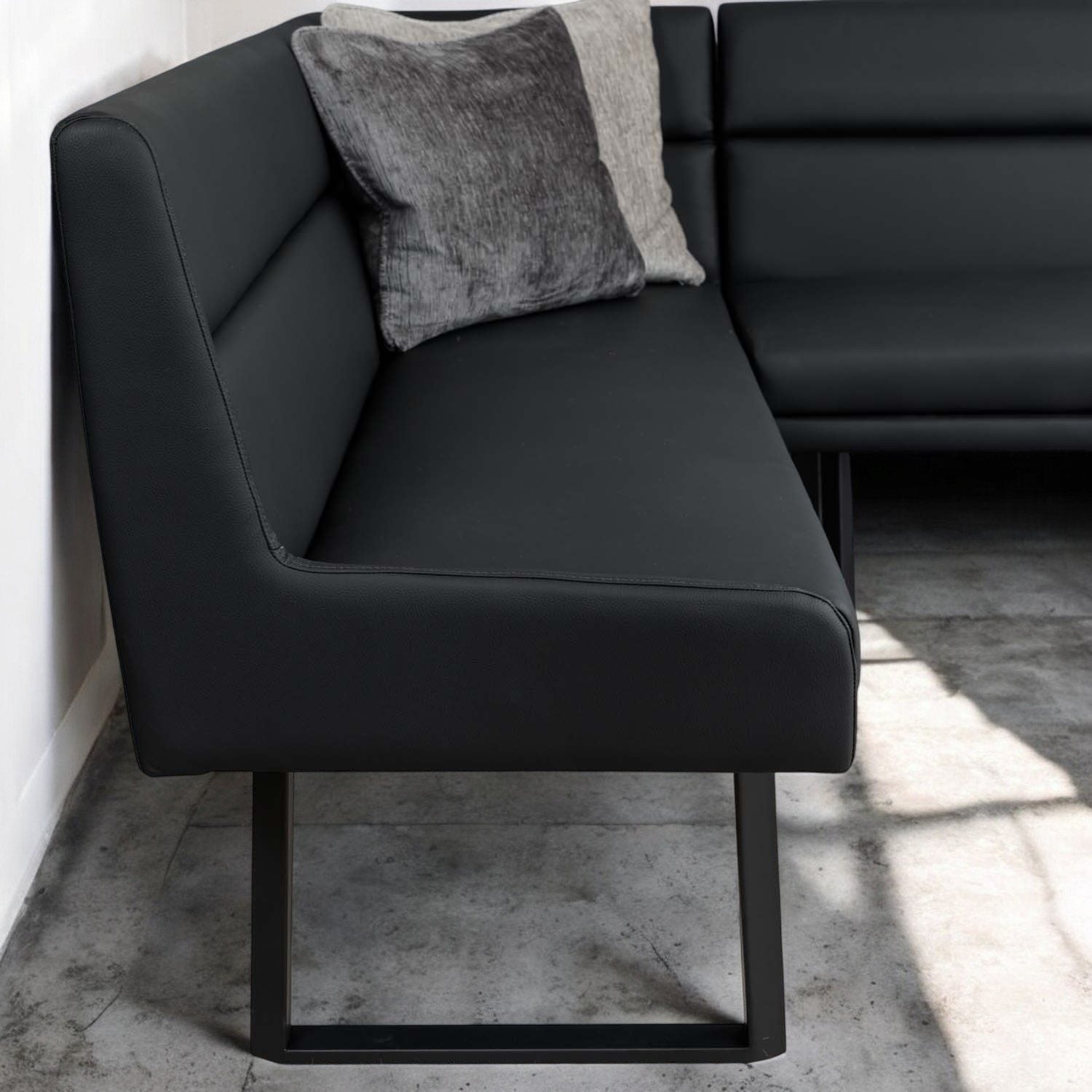 Jupiter Corner Bench in Black RHF