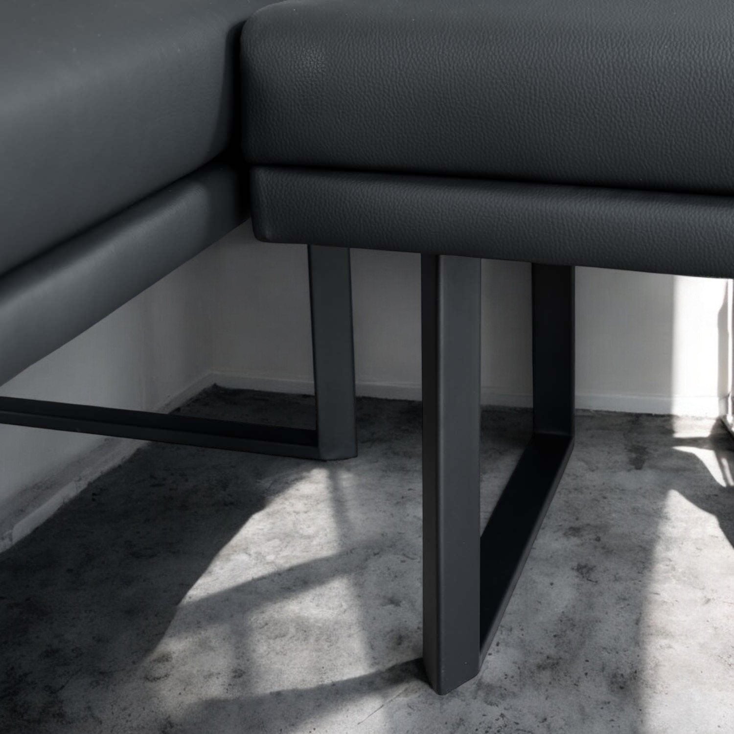 Jupiter Corner Bench in Black RHF