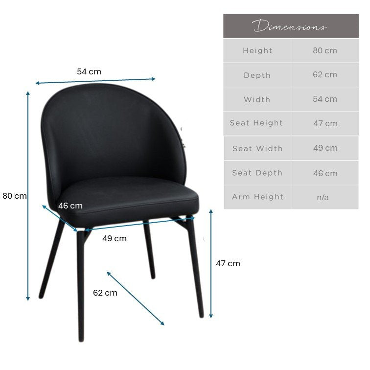 Jupiter Dining Chair in Black (Set of 2)