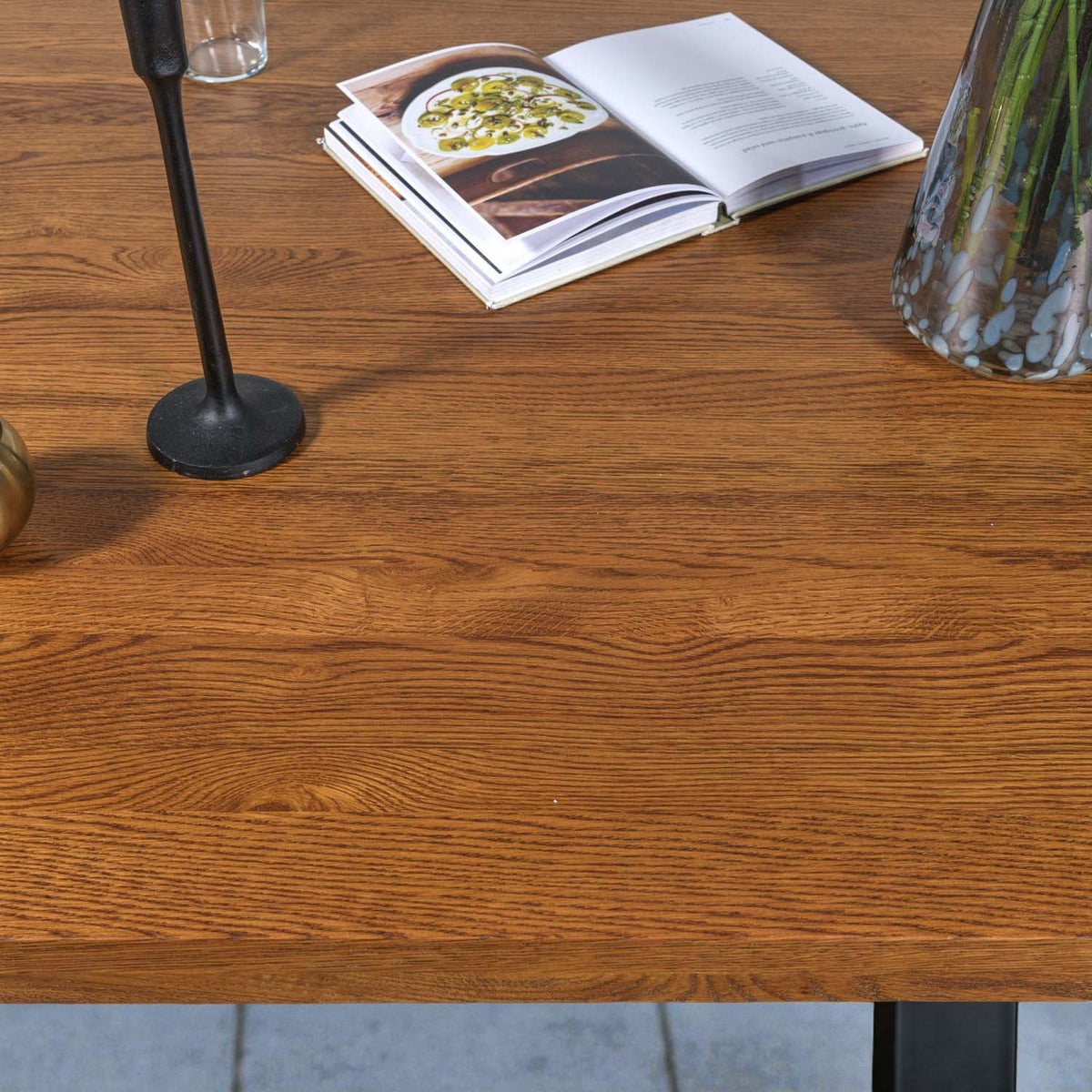 Soho 200cm Dining Table with Industrial Corner Bench in Olive