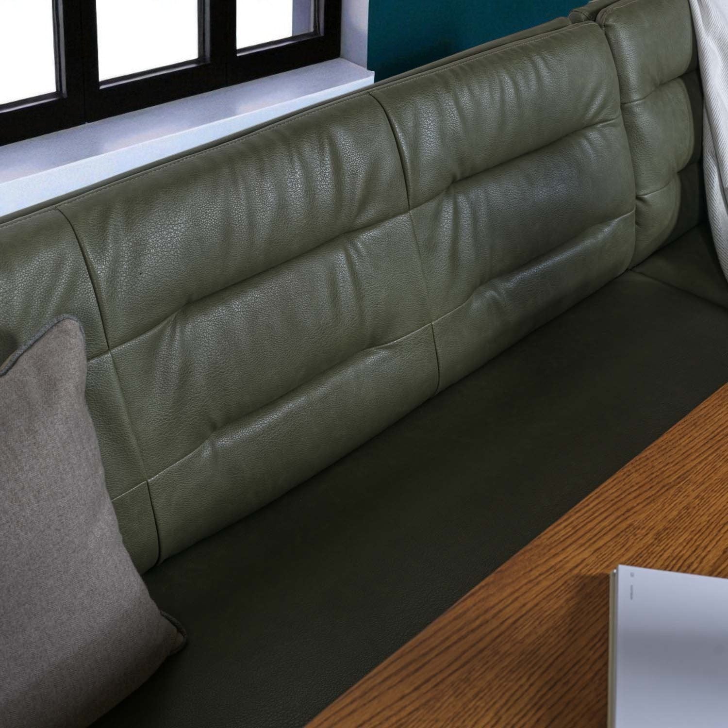 Soho 200cm Dining Table with Industrial Corner Bench in Olive