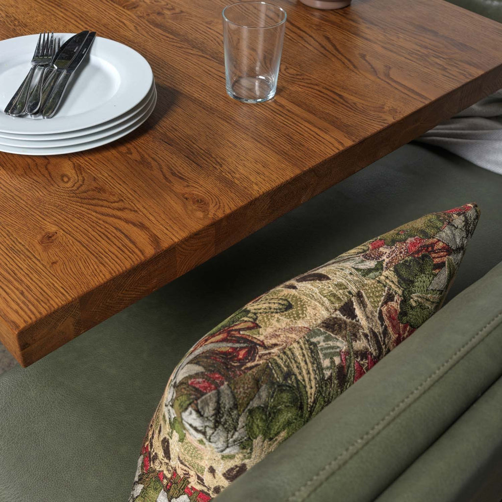 Soho 200cm Dining Table with Industrial Corner Bench in Olive