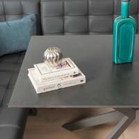 Saturn 135cm Dining Table Dark Grey & Rubix Corner Bench in Grey