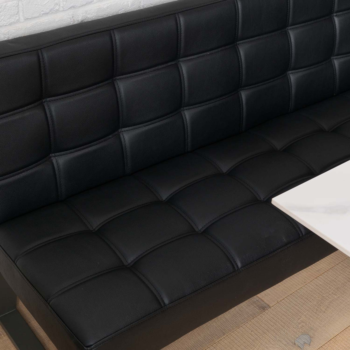 Saturn 135cm Dining Table White & Rubix Corner Bench With Low Bench in Black