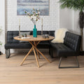 Saturn 120cm Round Dining Table & Rubix Corner Bench in Black